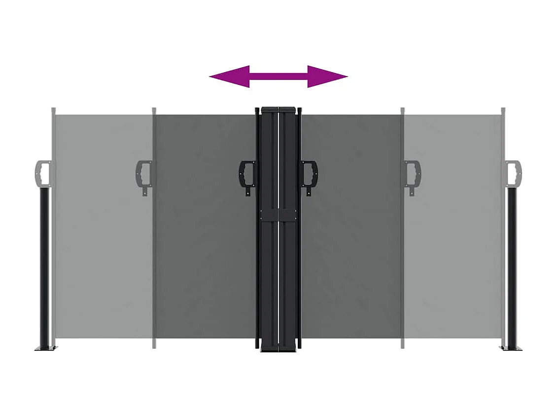 Windscherm uittrekbaar 120x1200 cm antracietkleurig BE256203