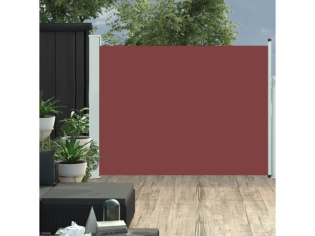 Auvent latéral rétractable de patio 140x500 cm Marron FR14172
