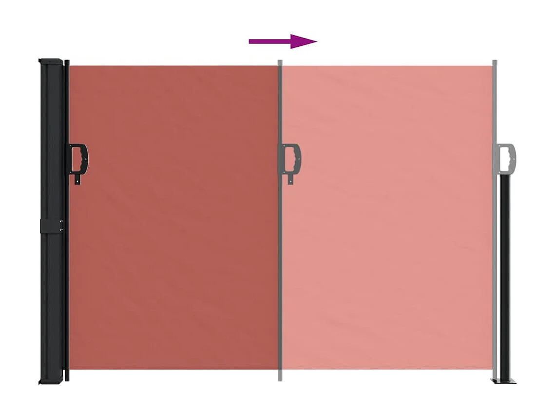 Windscherm uittrekbaar 140x600 cm terracotta BE672718