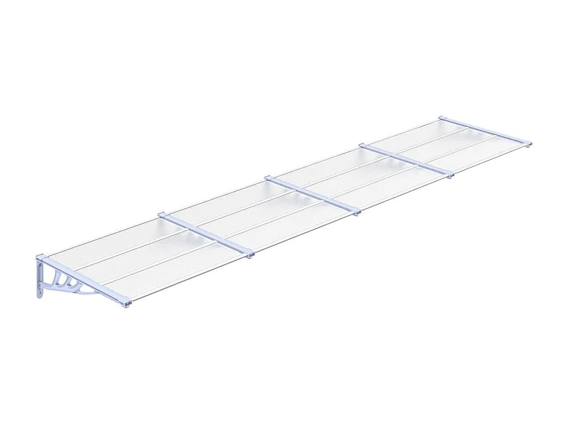 Auvent de porte Gris et transparent 396x90 cm Polycarbonate FR16802