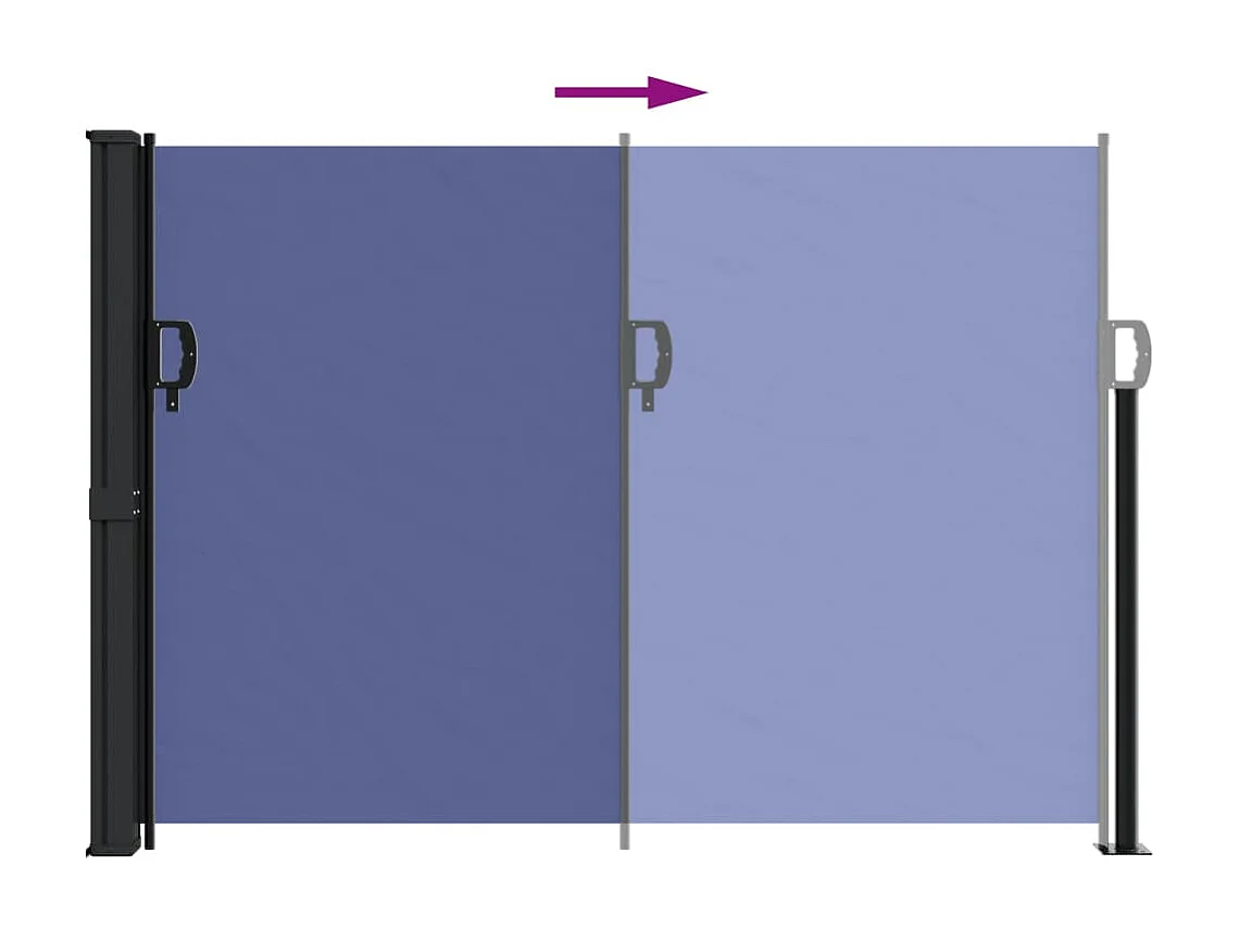 Auvent latéral rétractable bleu 140x600 cm FR40093