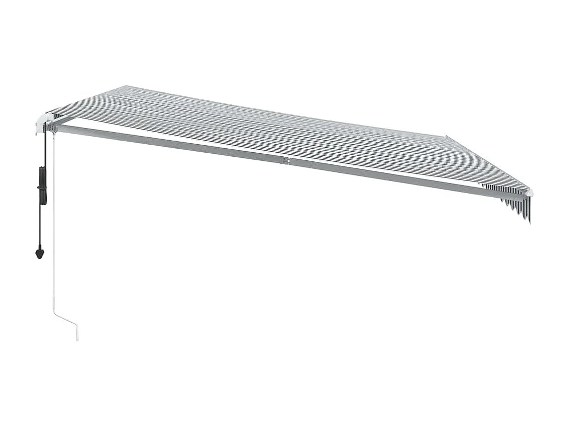 Toldo retráctil automático luz LED antracita blanco 450x350 cm ES808413