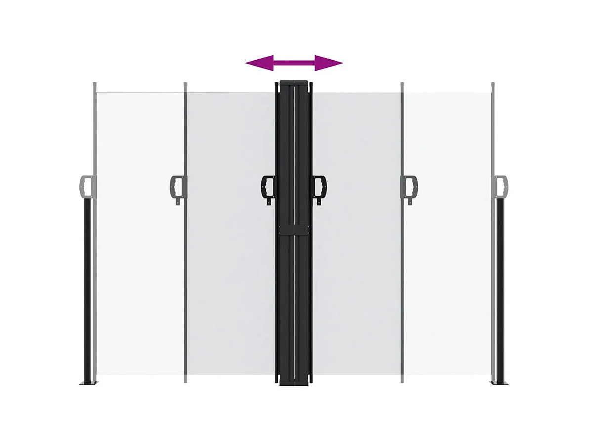 Auvent latéral rétractable blanc 180x600 cm FR66324