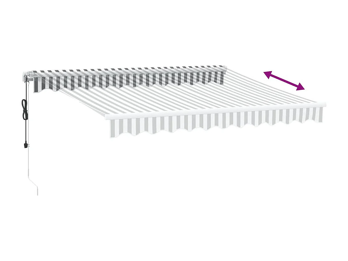 Auvent rétractable automatique anthracite et blanc 300x250 cm FR16320
