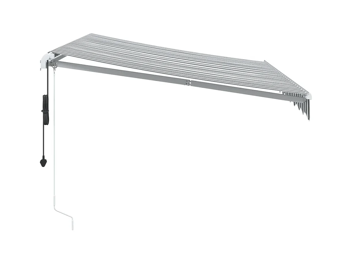 Luifel automatisch uittrekbaar 300x250 cm antracietkleur en wit BE827278