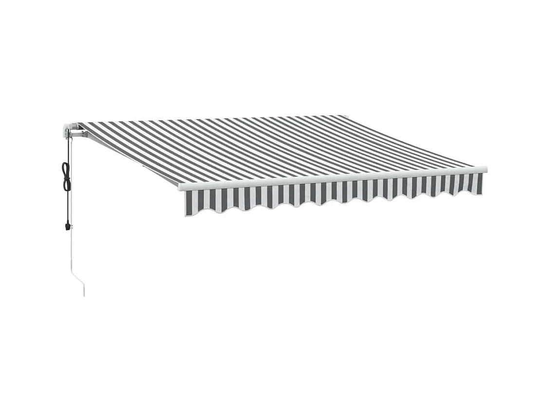 Luifel automatisch uittrekbaar 300x250 cm antracietkleur en wit BE827278