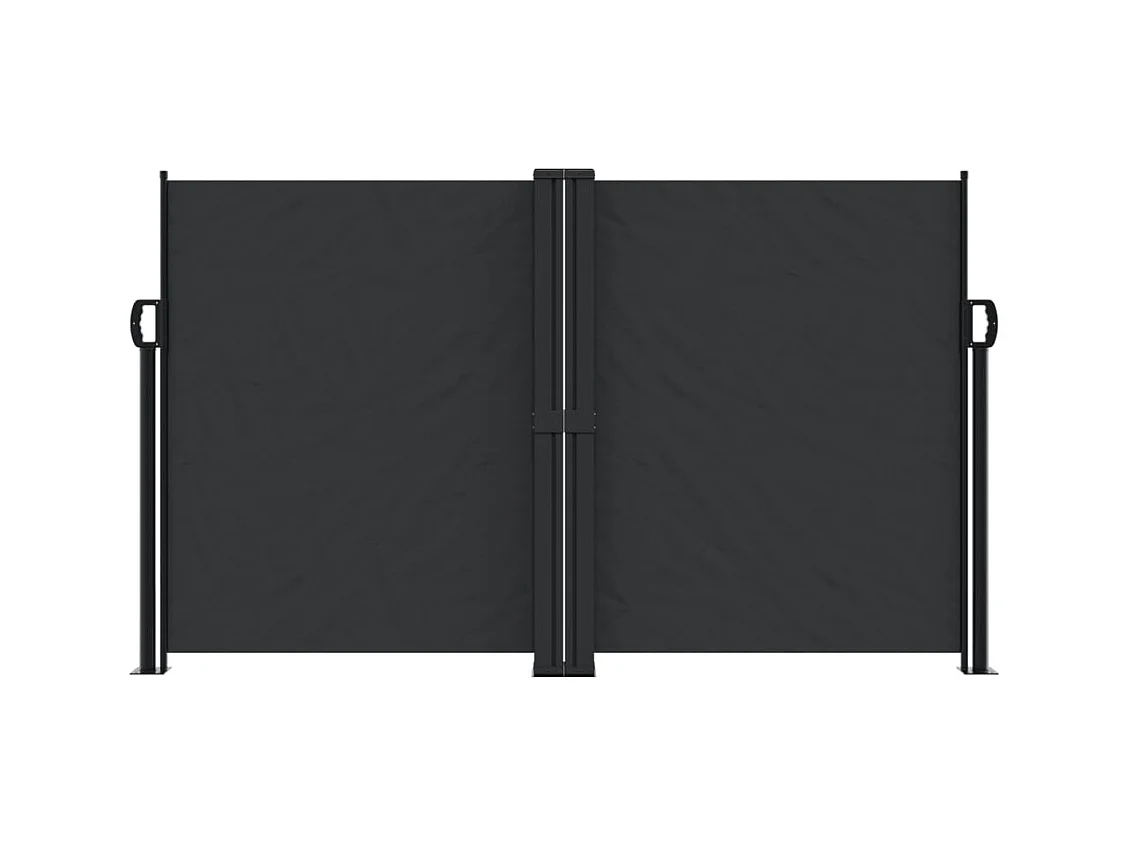 Auvent latéral rétractable noir 140x600 cm FR60872