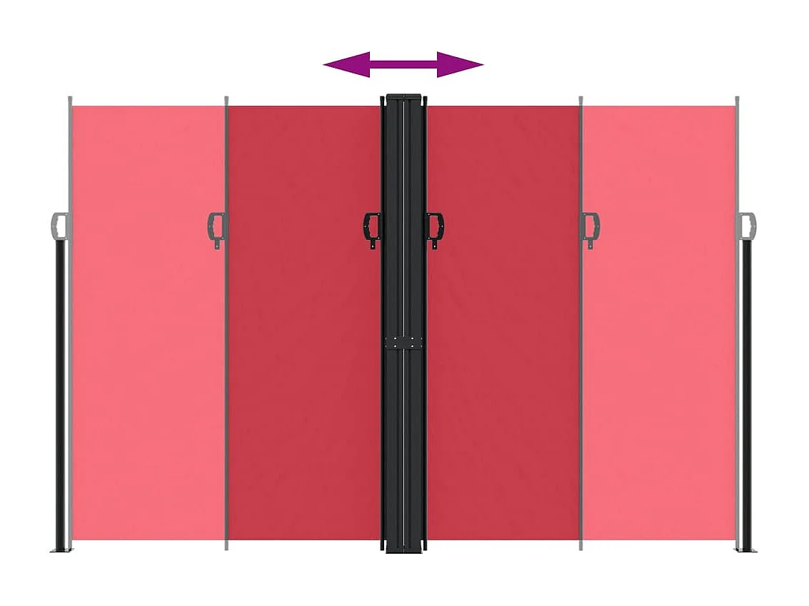 Auvent latéral rétractable rouge 220x600 cm FR20213