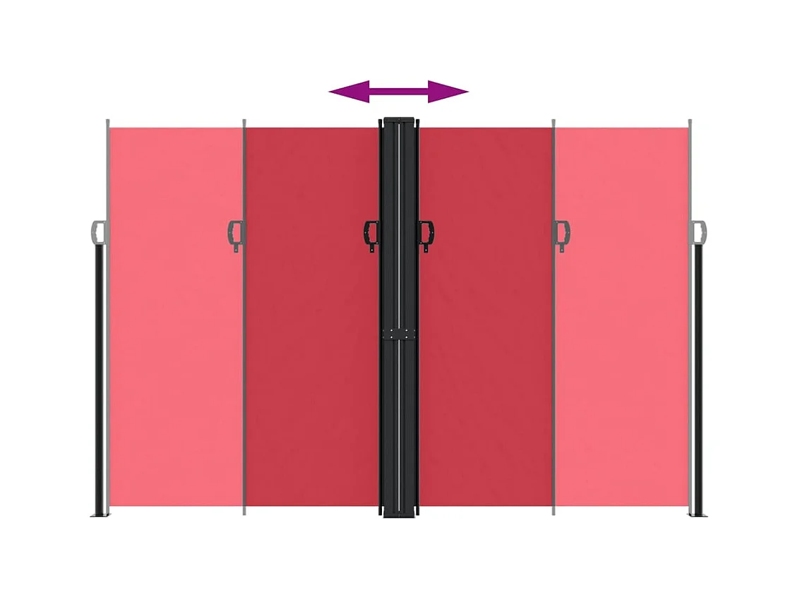 Auvent latéral rétractable rouge 220x600 cm FR20213
