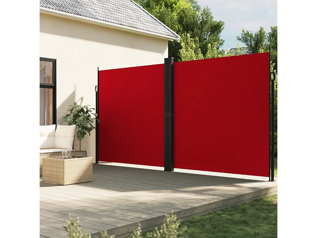 Auvent latéral rétractable rouge 220x600 cm FR20213