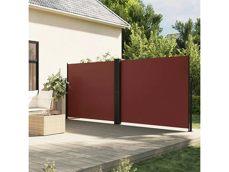 Auvent latéral rétractable marron 160x1200 cm FR10752