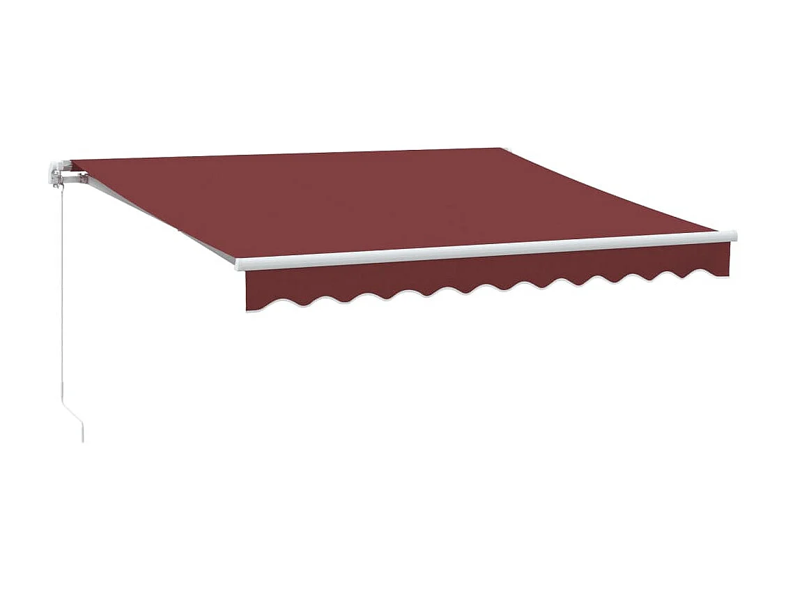 Luifel handmatig uittrekbaar met LED 300x250 cm bordeauxrood BE294475