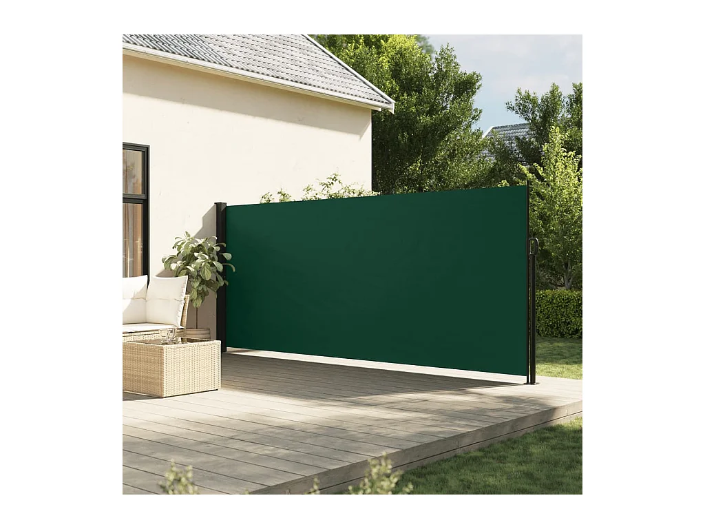 Auvent latéral rétractable vert foncé 160x500 cm FR35792