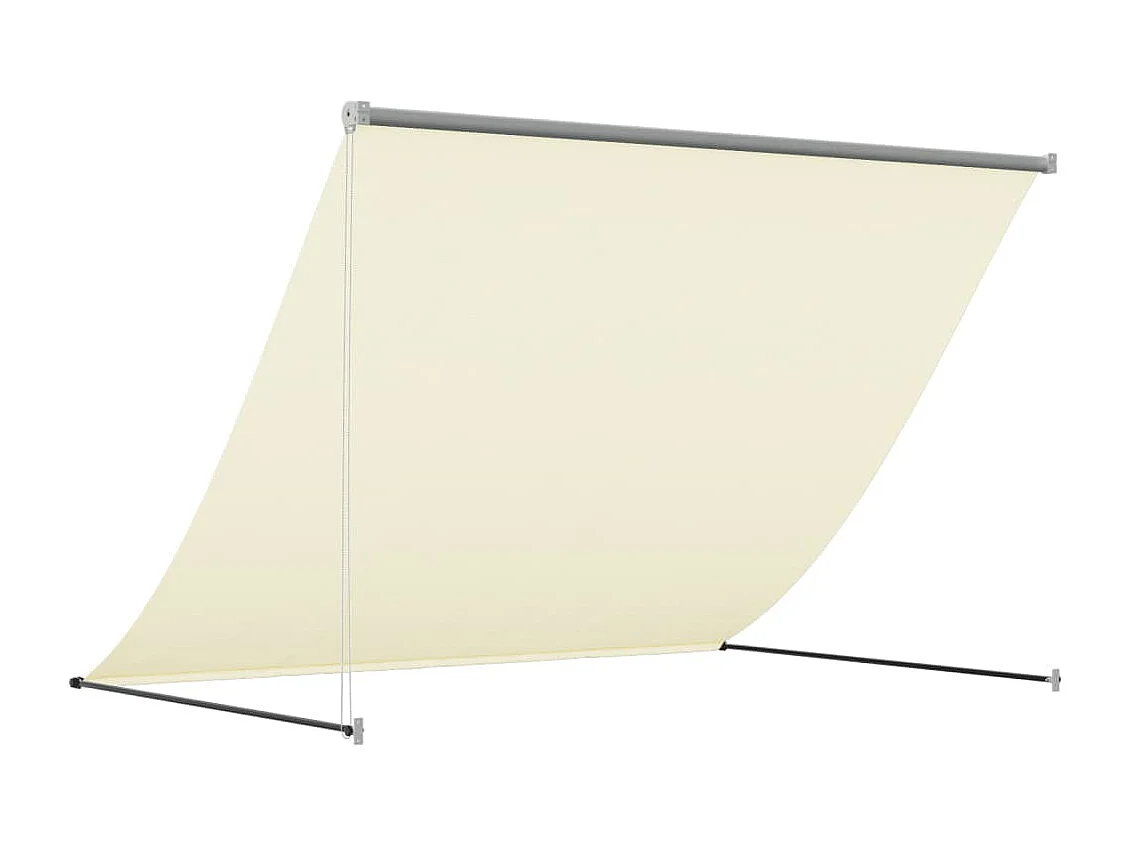 Auvent rétractable crème 200x150 m tissu et acier FR51446