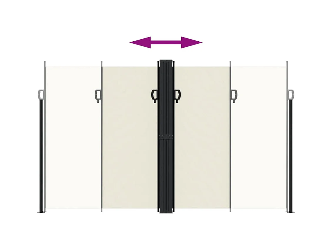 Auvent latéral rétractable crème 200x1000 cm FR78727