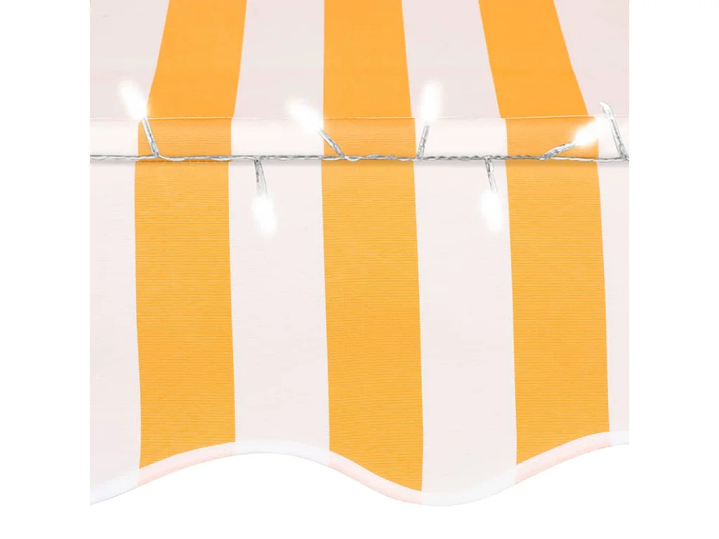 Luifel handmatig uitschuifbaar met LED 100 cm wit en oranje BE503775