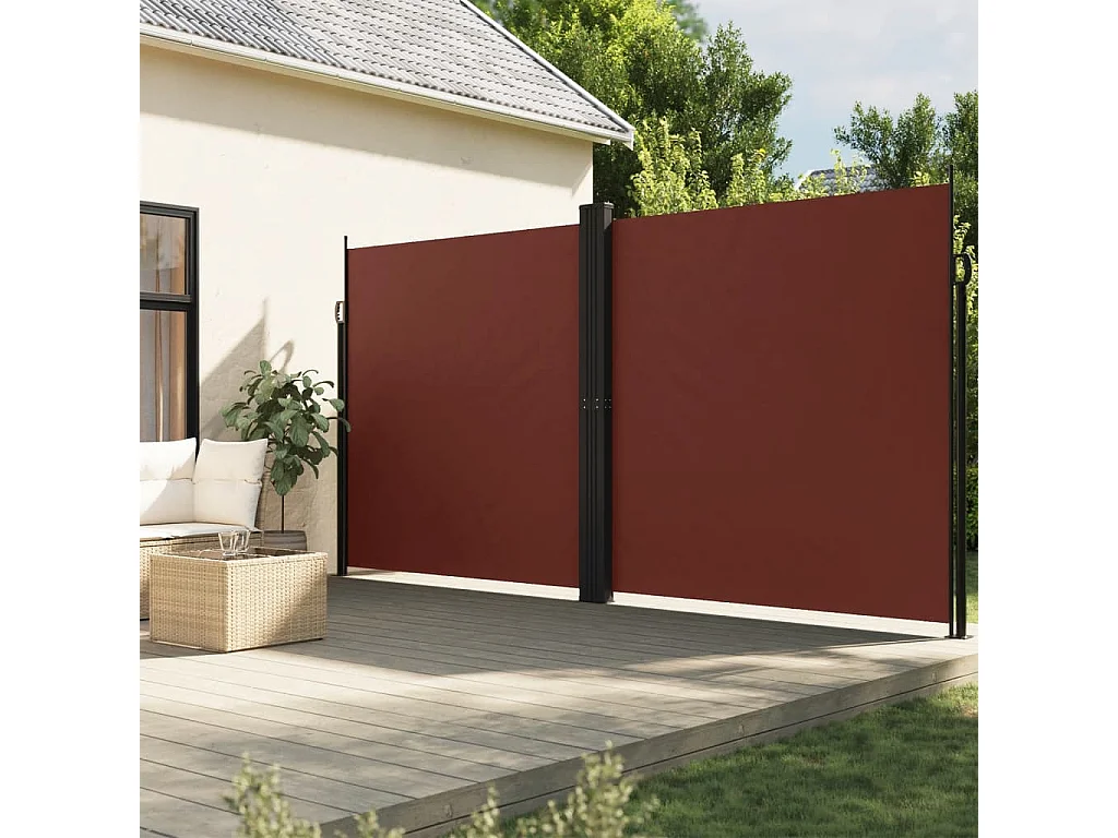 Auvent latéral rétractable marron 220x1000 cm FR48707