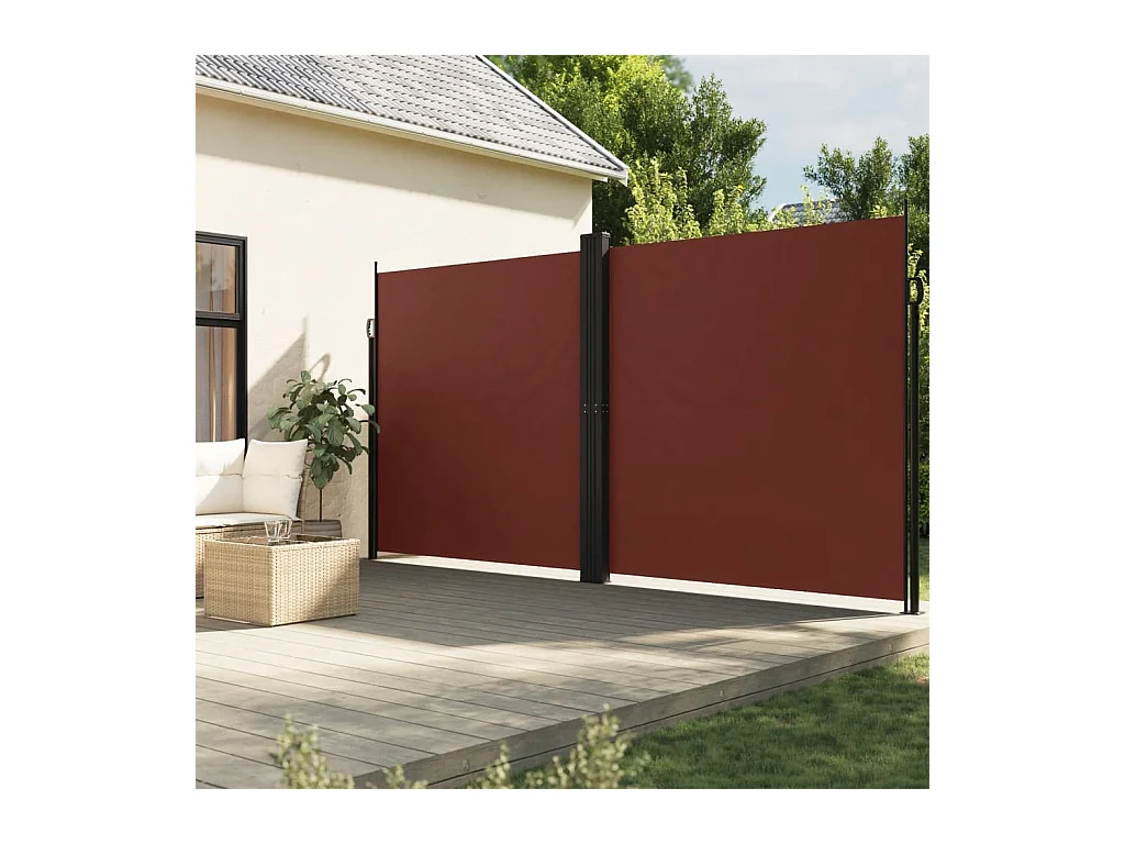 Auvent latéral rétractable marron 220x1000 cm FR48707