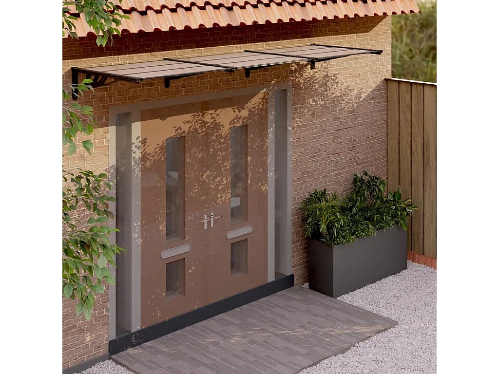 Deurluifel 358,5x90 cm polycarbonaat zwart BE517869