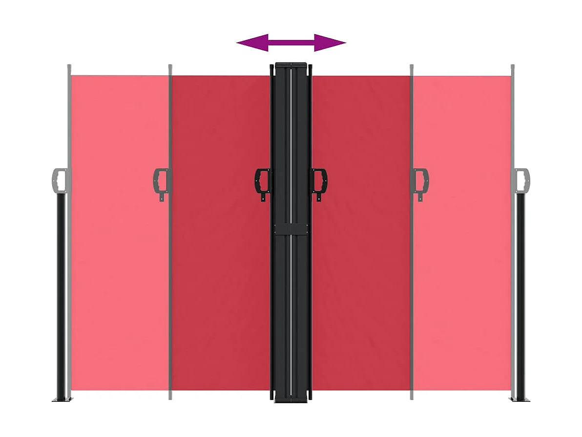 Auvent latéral rétractable rouge 180x1200 cm FR38728