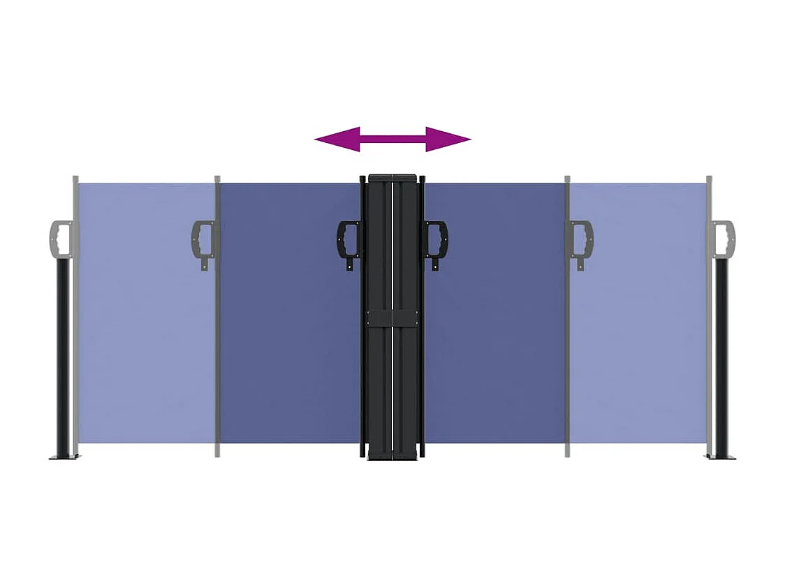 Auvent latéral rétractable bleu 100x1000 cm FR10682