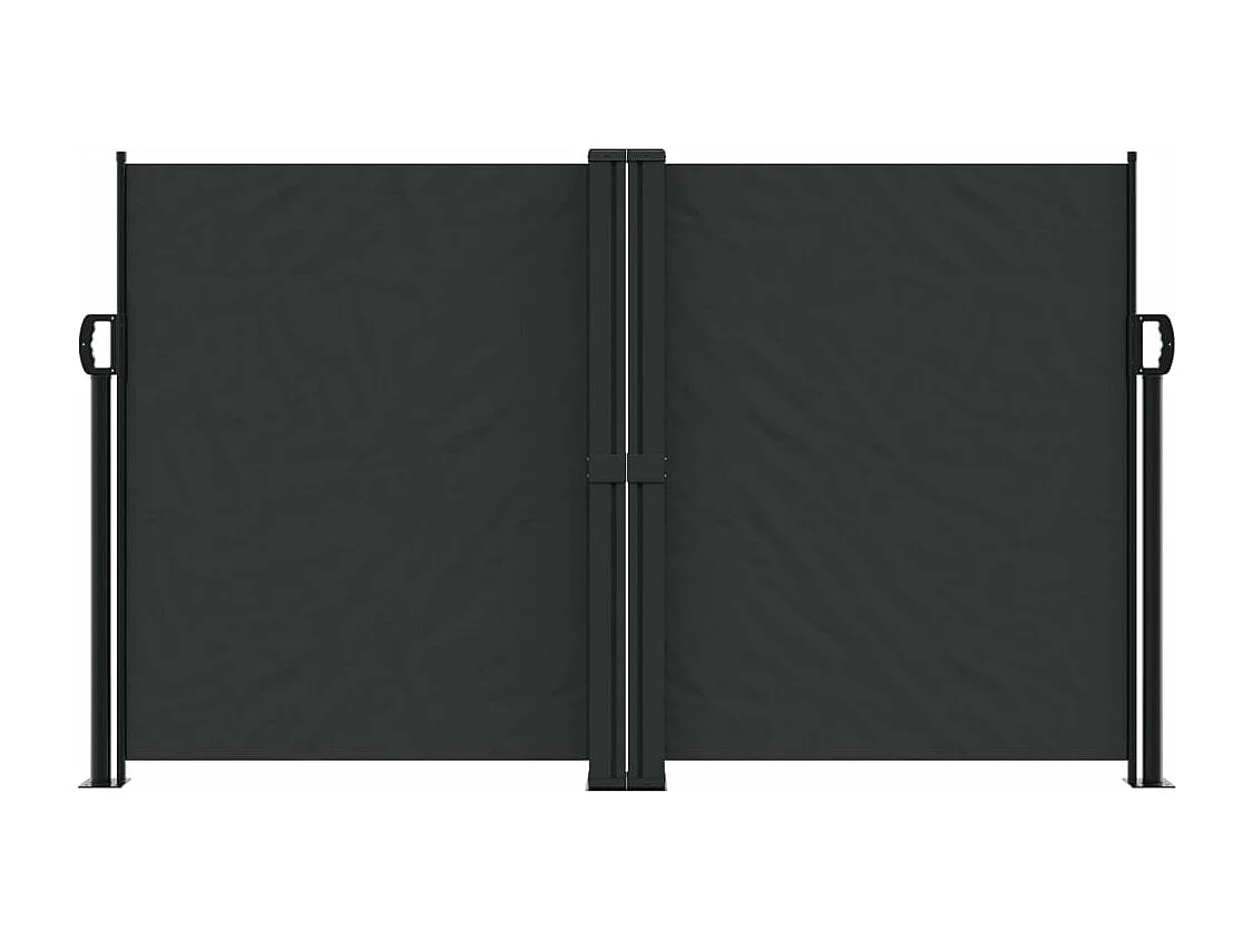 Auvent latéral rétractable noir 140x1200 cm FR21953