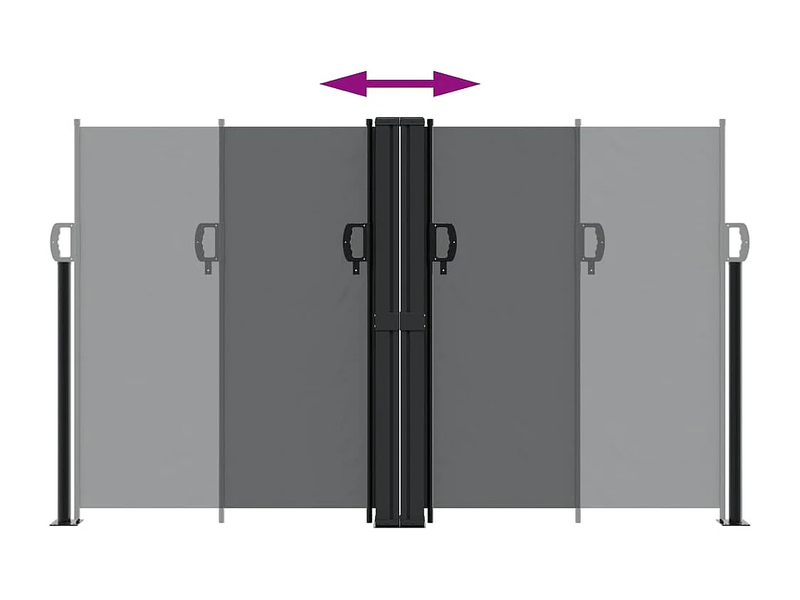 Windscherm uittrekbaar 140x1200 cm zwart BE403707