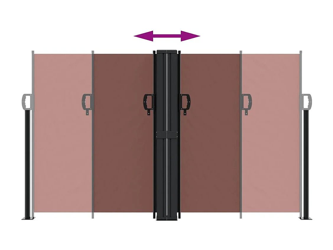 Auvent latéral rétractable marron 140x1200 cm FR44367