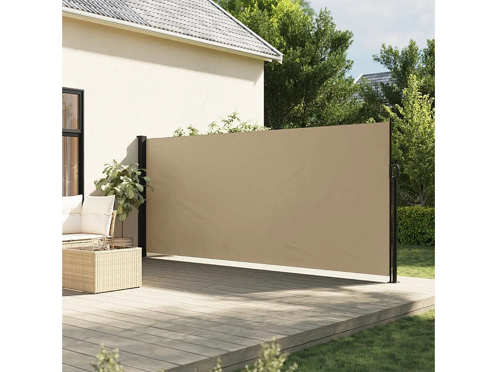 Auvent latéral rétractable beige 160x300 cm FR14817