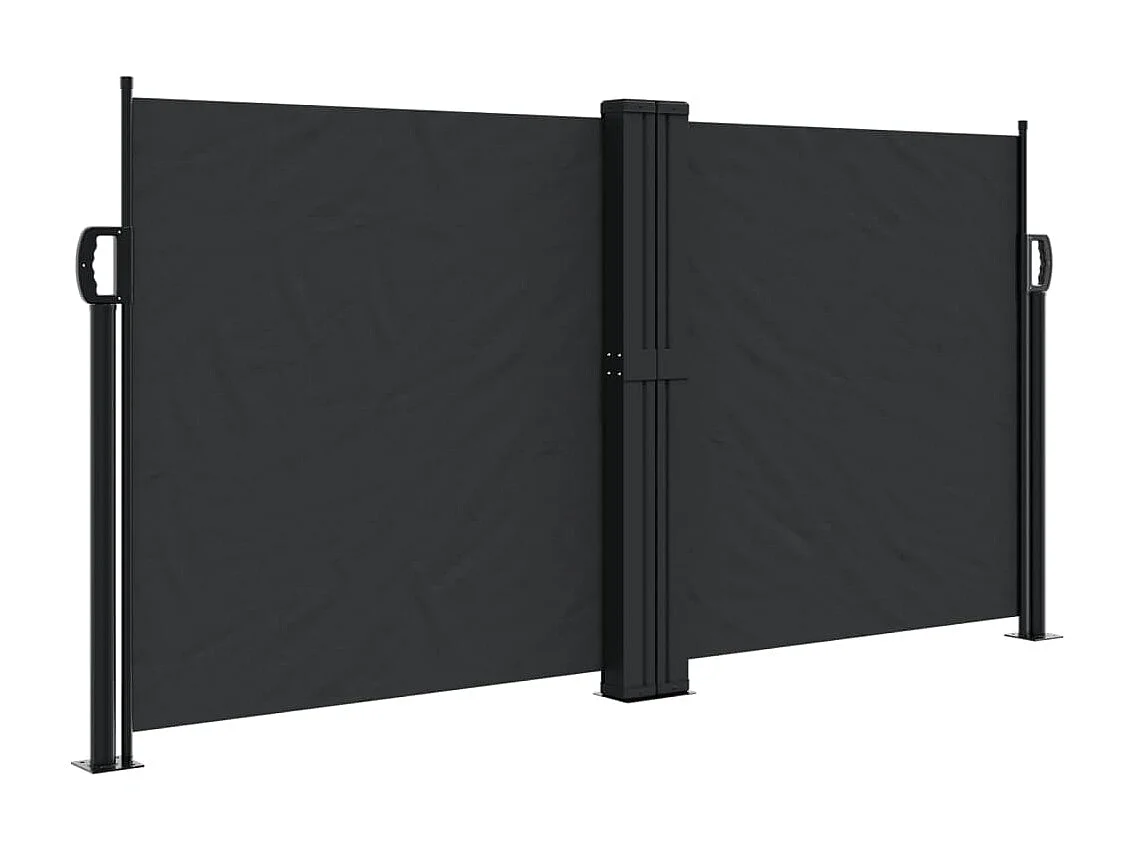 Auvent latéral rétractable noir 120x1200 cm FR51753