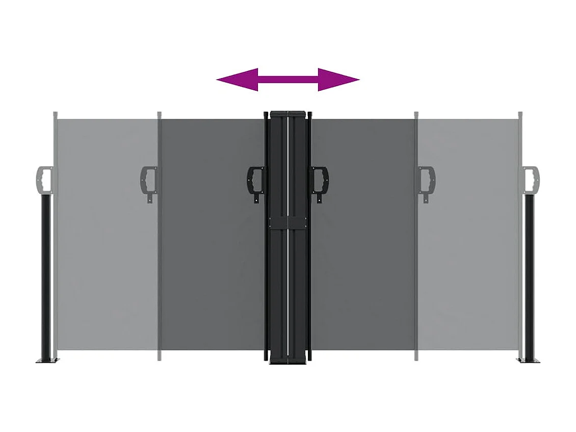 Auvent latéral rétractable noir 120x1200 cm FR51753