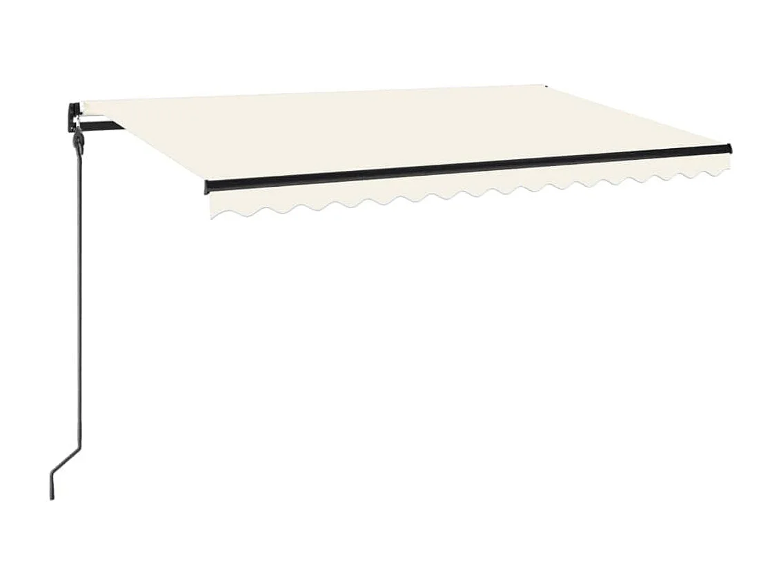Auvent manuel rétractable avec LED 450x300 cm Crème FR91273