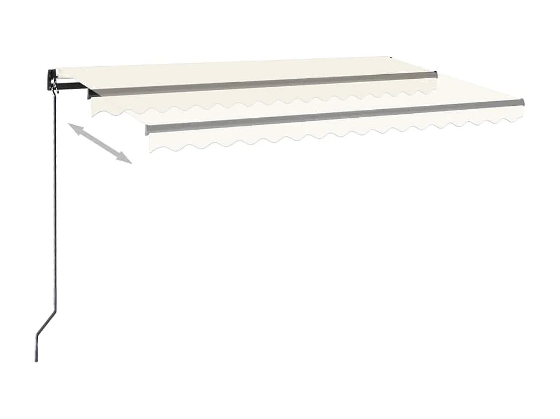 Auvent manuel rétractable avec LED 450x300 cm Crème FR91273