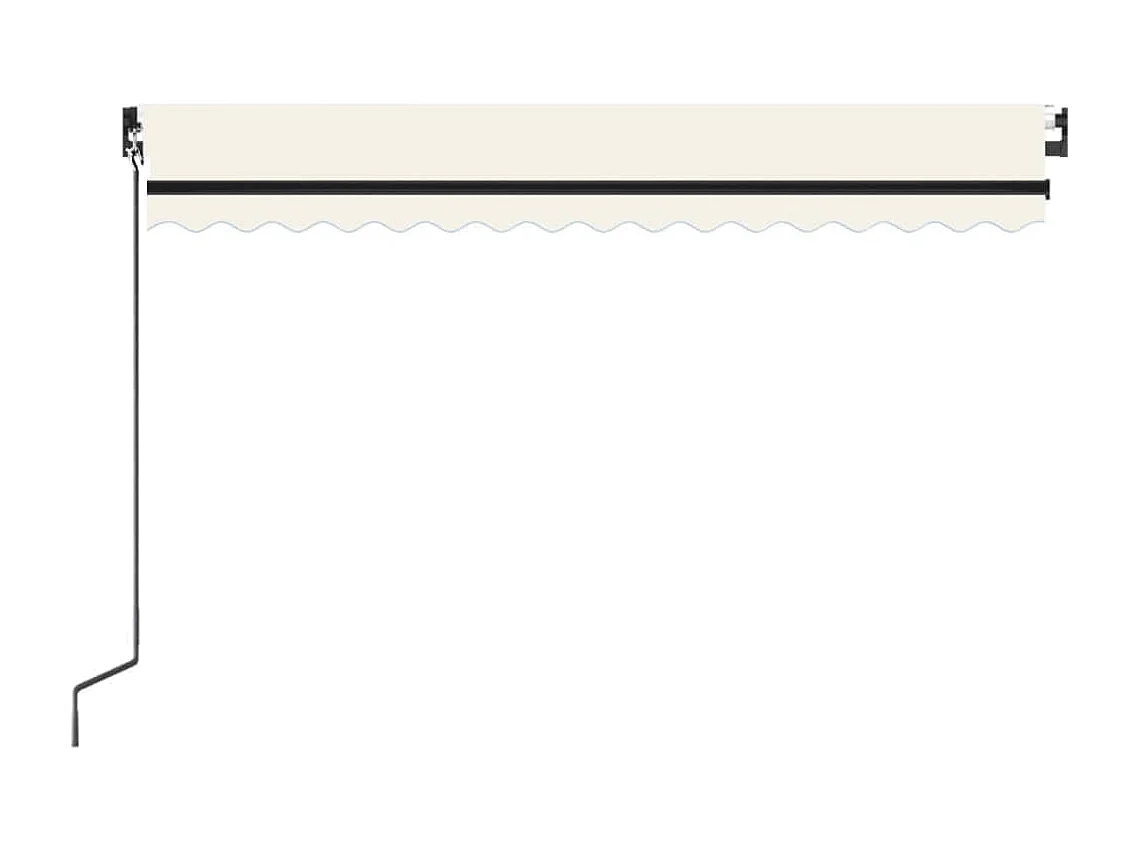 Auvent manuel rétractable avec LED 450x300 cm Crème FR91273