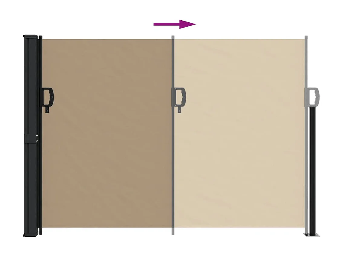 Toldo lateral retráctil gris taupe 140x500 cm ES996911