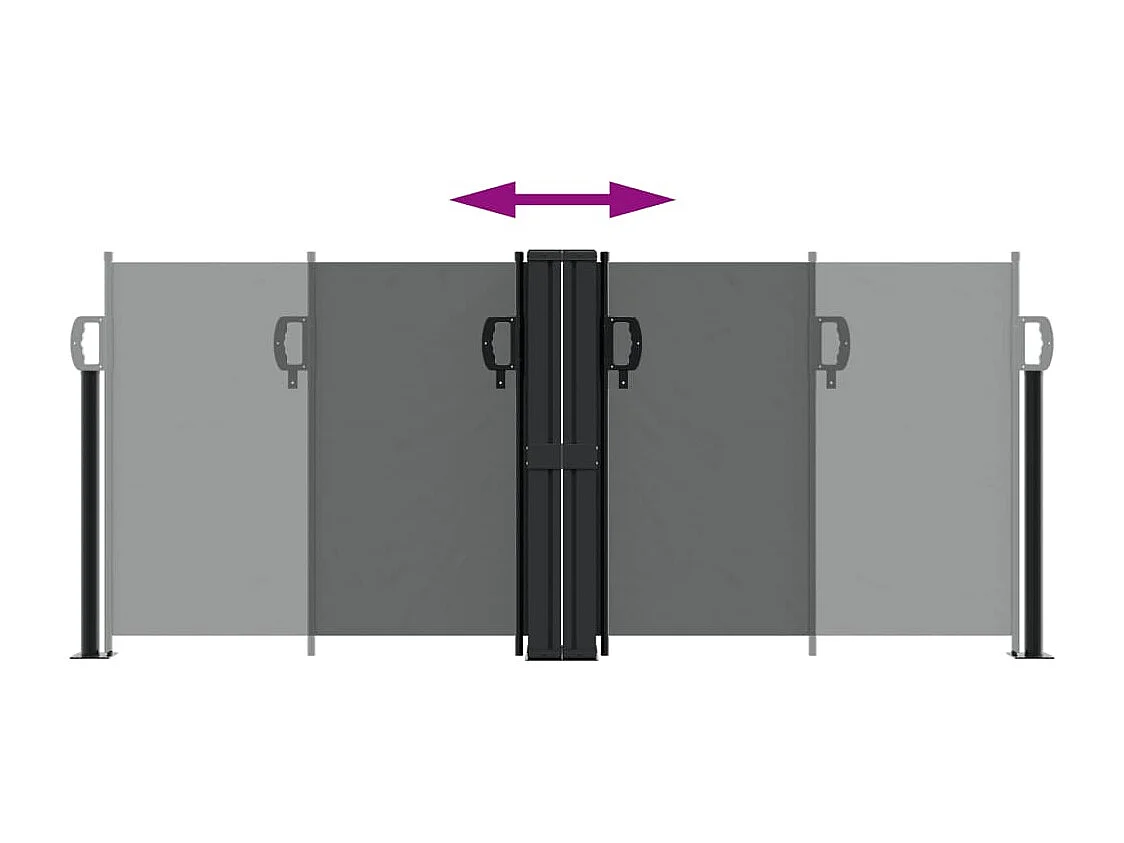 Auvent latéral rétractable anthracite 100x600 cm FR49098