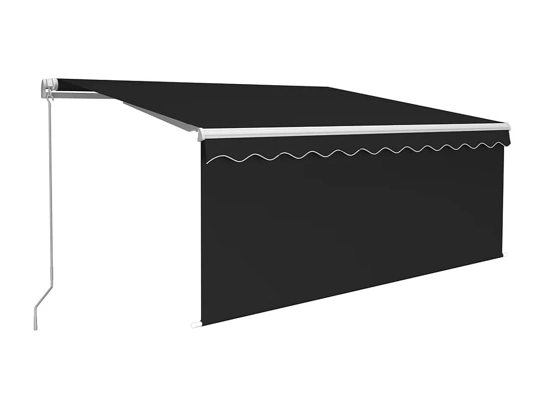 Auvent rétractable manuel avec store 3,5x2,5 m Anthracite FR87813