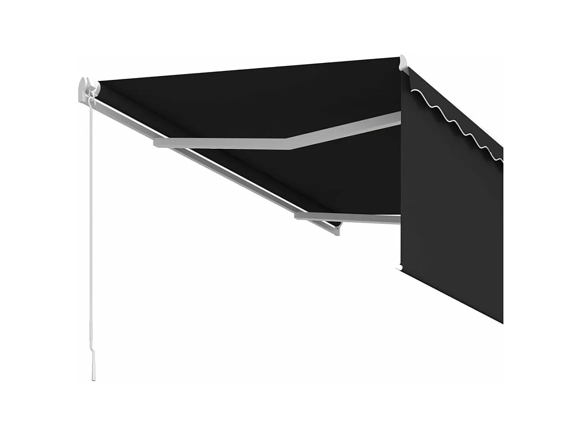Auvent rétractable manuel avec store 3,5x2,5 m Anthracite FR87813