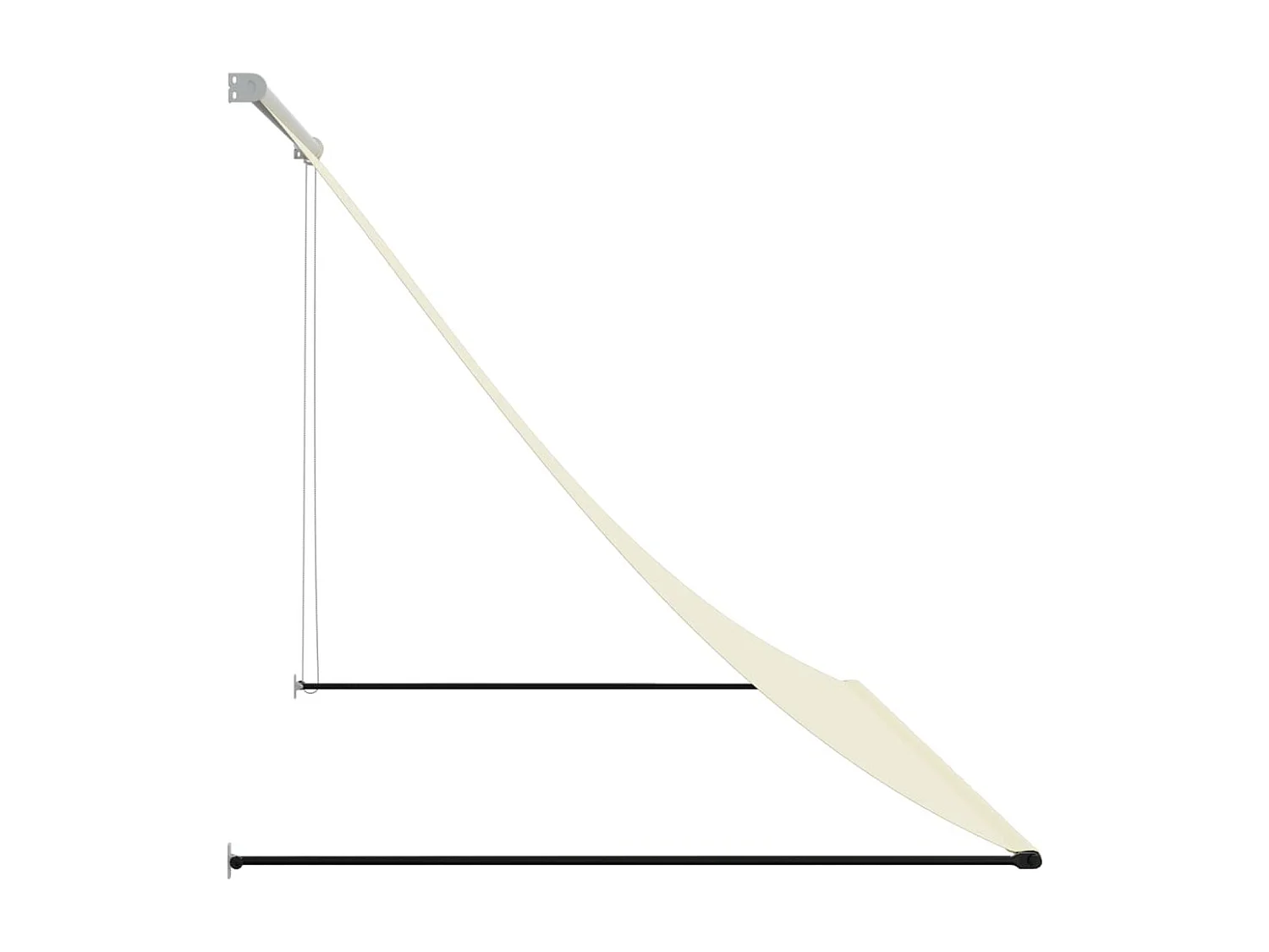 Luifel uittrekbaar 250x150 cm stof en staal crèmekleurig BE998645