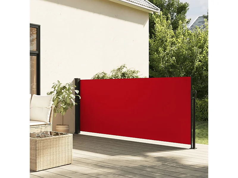 Windscherm uittrekbaar 140x600 cm rood BE327611