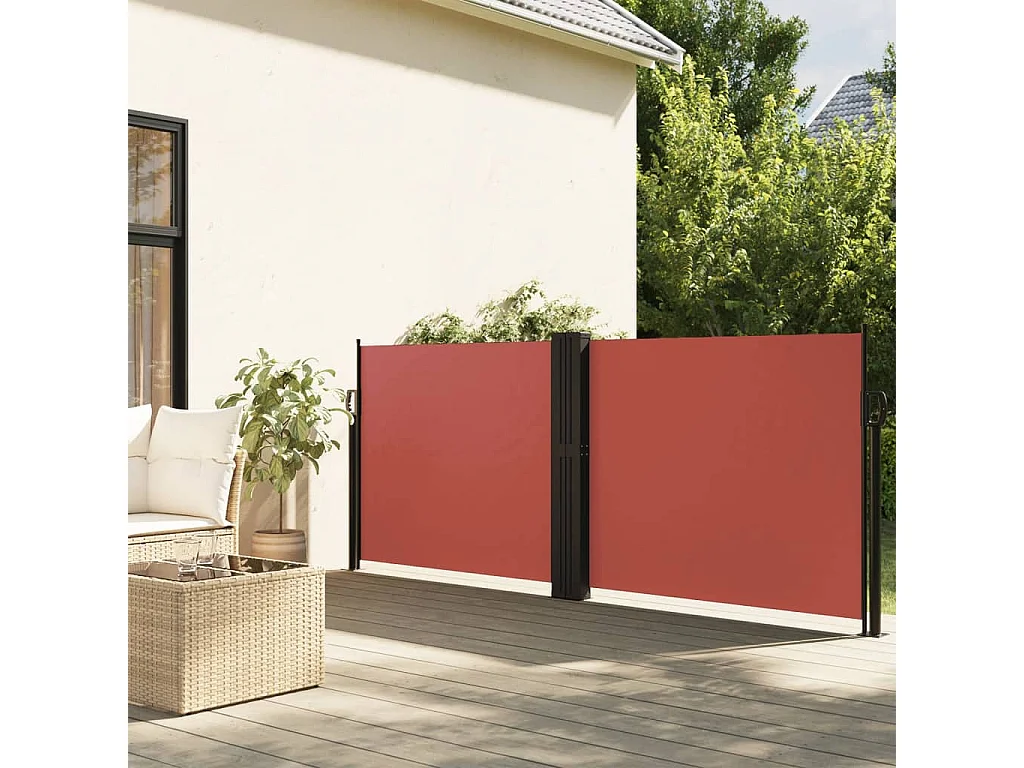 Auvent latéral rétractable terre cuite 100x600 cm FR10471