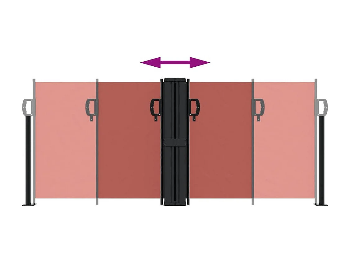 Auvent latéral rétractable terre cuite 100x600 cm FR10471