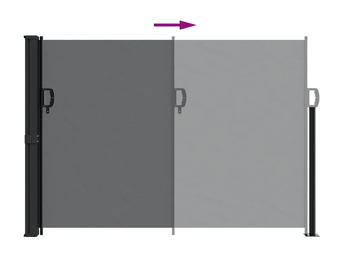 Auvent latéral rétractable noir 140x600 cm FR40654
