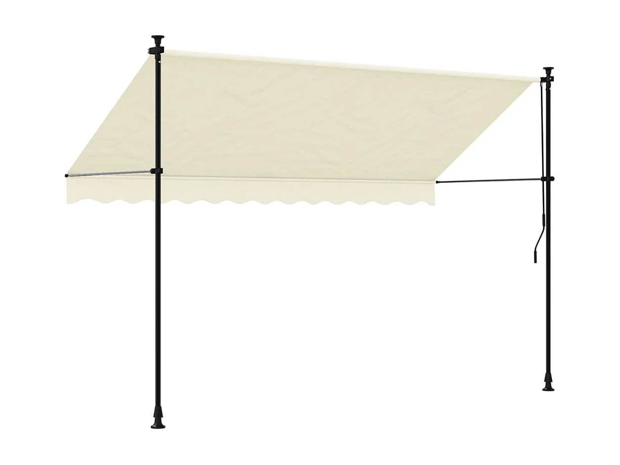 Auvent rétractable crème 300x150 m tissu et acier FR62231