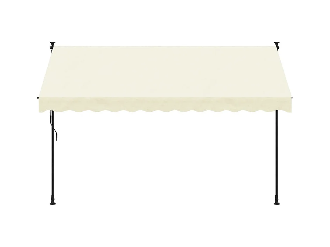 Auvent rétractable crème 300x150 m tissu et acier FR62231