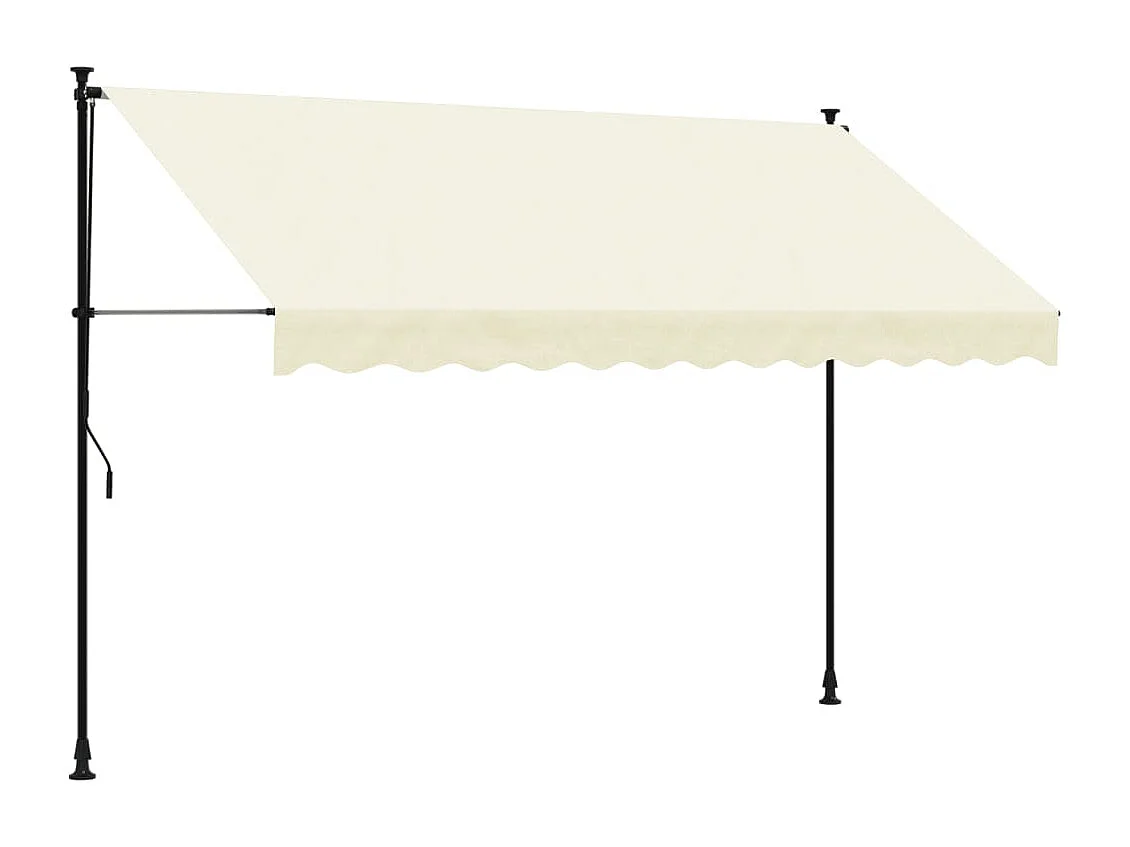 Luifel uittrekbaar 300x150 cm stof en staal crèmekleurig BE135577
