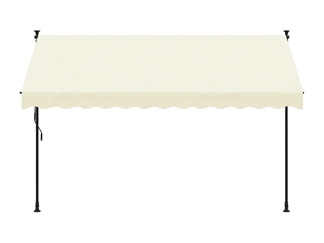Luifel uittrekbaar 300x150 cm stof en staal crèmekleurig BE135577