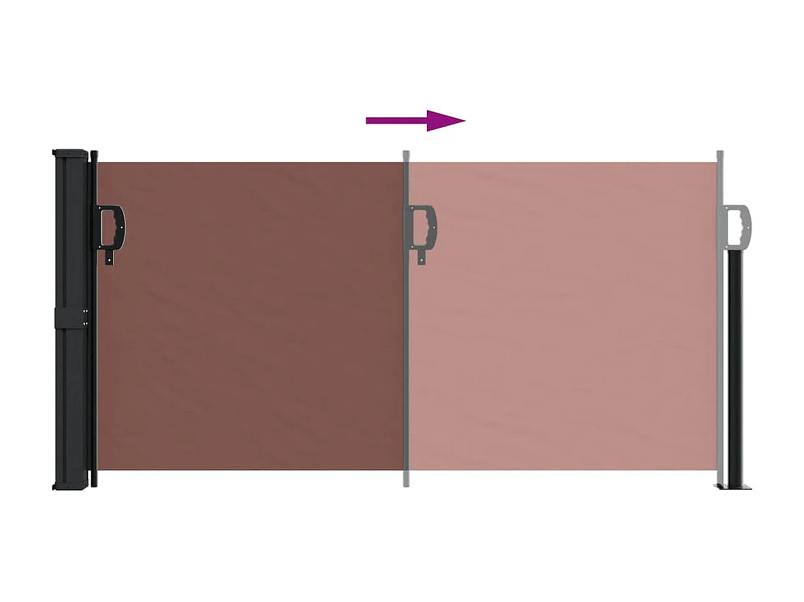 Auvent latéral rétractable marron 100x500 cm FR92268