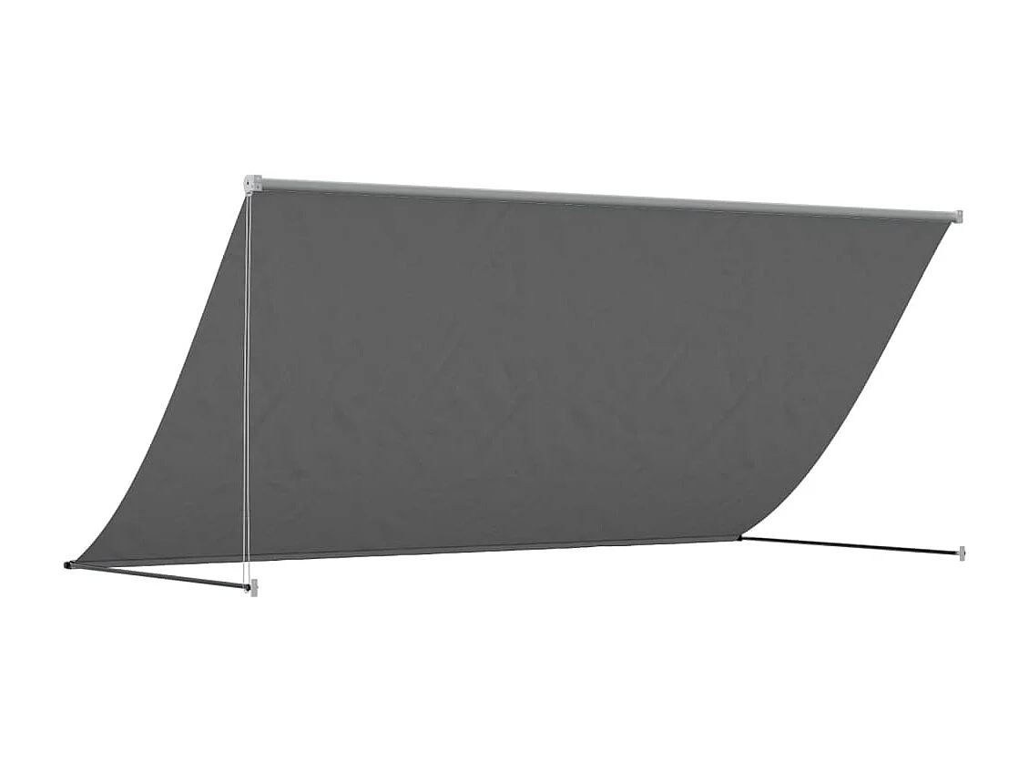 Auvent rétractable anthracite 300x150 m tissu et acier FR84114