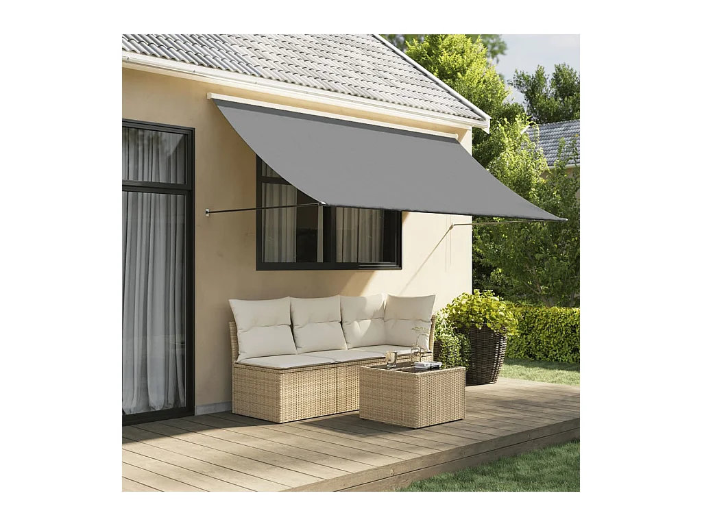 Auvent rétractable anthracite 300x150 m tissu et acier FR84114